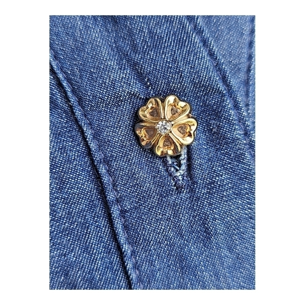 VINTAGE 90s Clues Collection Dark Wash Denim Dress  Size 8 - Picture 6 of 7
